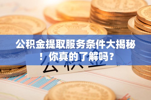 六安公积金提取服务条件大揭秘！你真的了解吗？