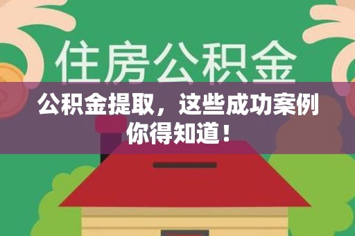 六安公积金提取，这些成功案例你得知道！
